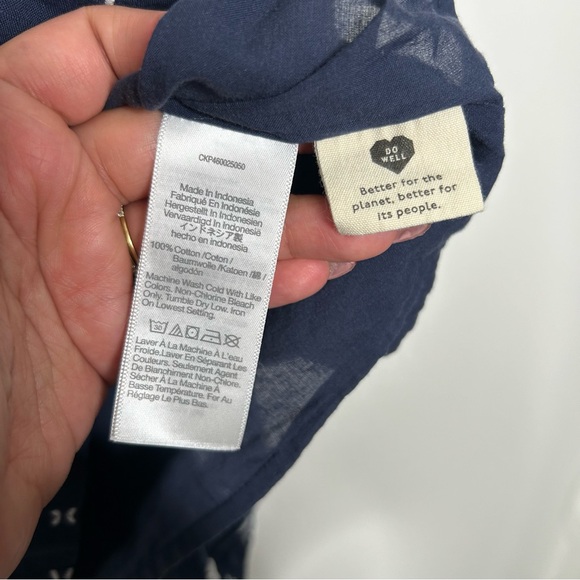 Madewell Navy Printed V-Neck Mini Dress - Picture 5 of 7